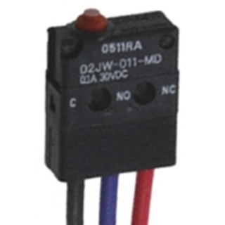 Omron Aratas Pin Plunger Micro Switch, Pre-Wired Terminal, 100mA, 600 V AC, 30 V DC, SPDT, IP67 D2JW-011-MD