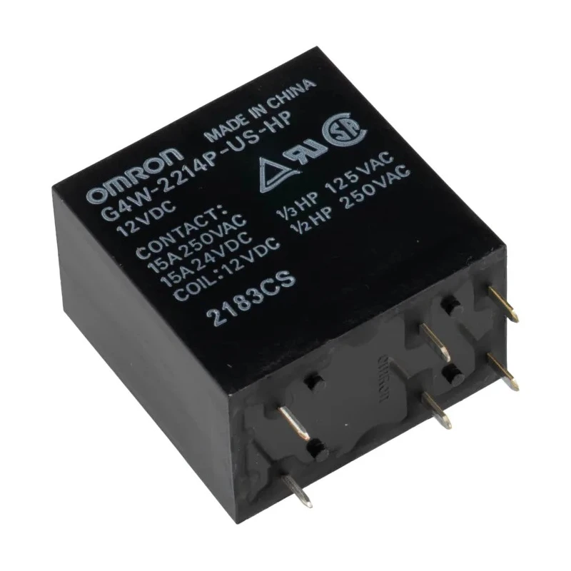 Omron PCB Power Relay 12V dc Coil 15A Switching Current DPST G4W-2214P-US-HP 12DC