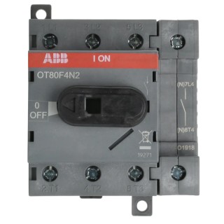 ABB 4-Pole Base Isolator Switch IP20, 80A, 560kW, 3 Phase, Screw Terminal, OT Series OT80F4N2 1SCA105413R1001