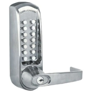 Codelock Steel Mechanical Code Lock with Polished Brass and Brushed Steel Finish CL620BS