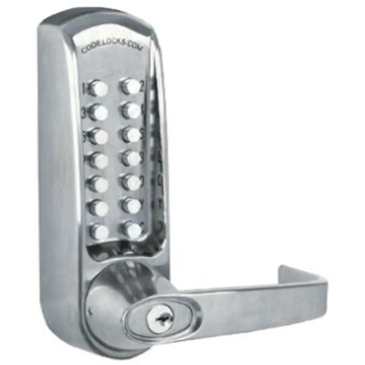 Codelock Steel Mechanical Code Lock with Polished Brass and Brushed Steel Finish CL620BS