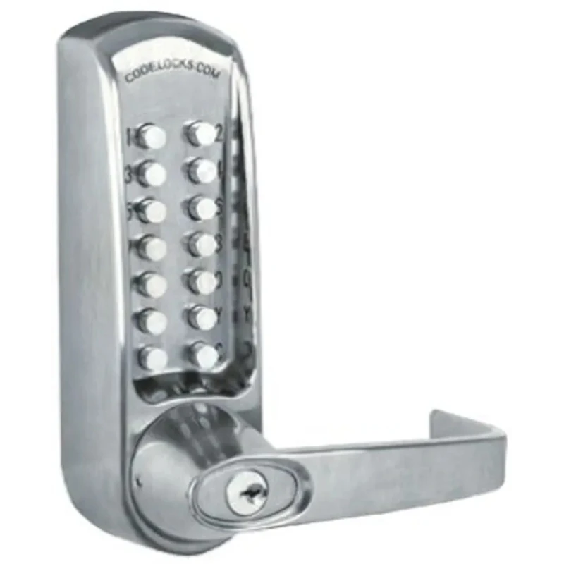 Codelock Steel Mechanical Code Lock with Polished Brass and Brushed Steel Finish CL620BS