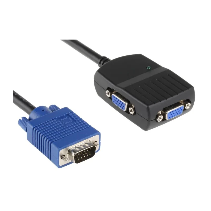 NewLink 2 Port 1 Input 2 Output VGA Splitter with HDMI Audio 2048 x 1536 Pixel NLVGA-2A