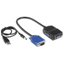 NewLink 2 Port 1 Input 2 Output VGA Splitter with HDMI Audio 2048 x 1536 Pixel NLVGA-2A
