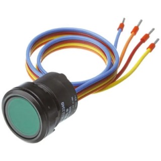 EAO 84 Series Illuminated Push Button Switch, Momentary, Panel Mount, 22.5 mm Cutout, SPST Contact, IP67, 42 V K84-603.3611S