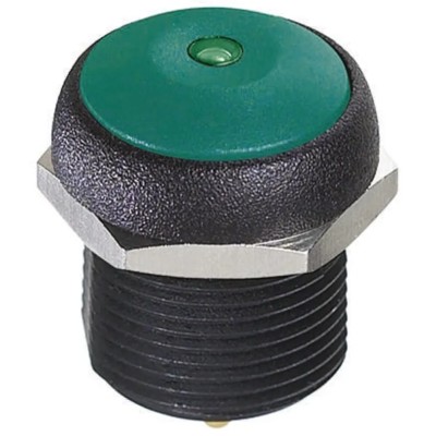 APEM IR Series Illuminated Momentary Push Button Switch Panel Mount 14.8 mm Cutout SPST Green LED IP67 48V dc IRR3S432LOG