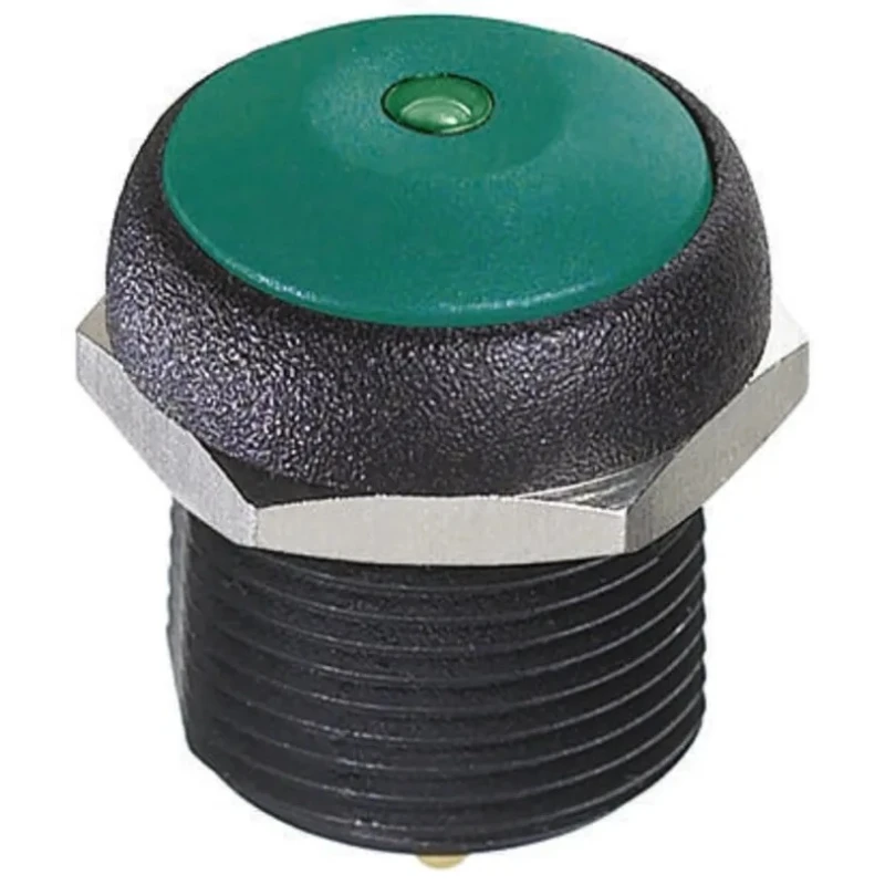 APEM IR Series Illuminated Momentary Push Button Switch Panel Mount 14.8 mm Cutout SPST Green LED IP67 48V dc IRR3S432LOG
