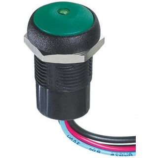 APEM IR Series Illuminated Momentary Push Button Switch, Panel Mount, 14.8 mm Cutout, SPST, Green LED, IP67, 48 IRR3F432LOG