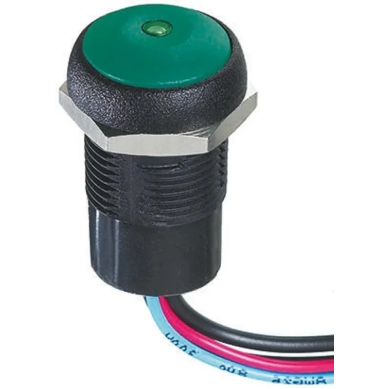 APEM IR Series Illuminated Momentary Push Button Switch, Panel Mount, 14.8 mm Cutout, SPST, Green LED, IP67, 48 IRR3F432LOG