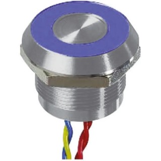 APEM Illuminated Momentary Piezo Switch SPST 22 mm Panel Cutout IP68 Wire Terminal 