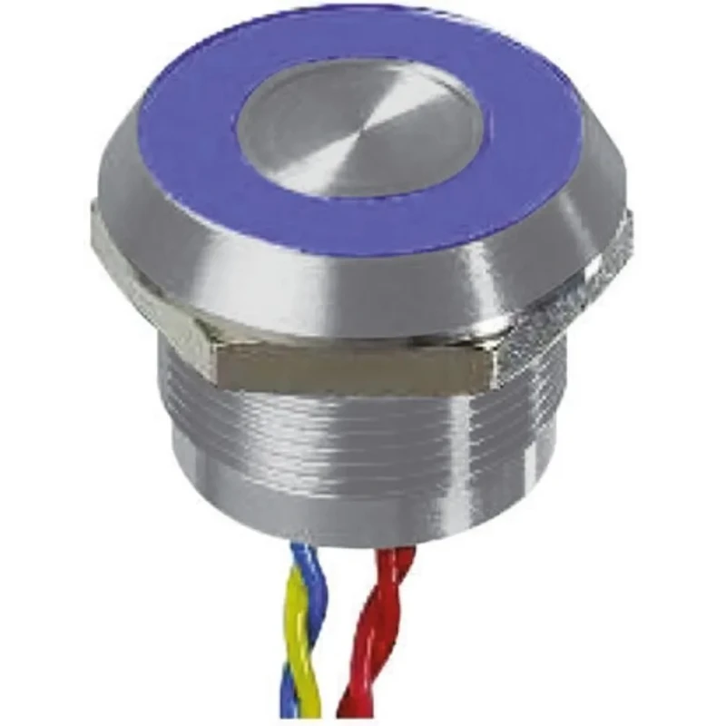 APEM Illuminated Momentary Piezo Switch SPST 22 mm Panel Cutout IP68 Wire Terminal 
