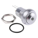 APEM IP Series Illuminated Push Button Switch, Latching, Panel Mount, 12.9 mm Cutout, SPST, Green LED, IP67 IPR1SAD0LOG105