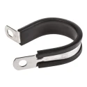 JCS Hi-Torque 32 mm ID Black Rubber Coated 304 Stainless Steel P-Clip PCSR32RS