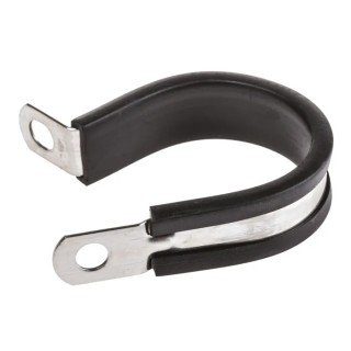 JCS Hi-Torque 32 mm ID Black Rubber Coated 304 Stainless Steel P-Clip PCSR32RS