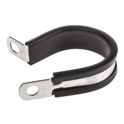 JCS Hi-Torque 32 mm ID Black Rubber Coated 304 Stainless Steel P-Clip PCSR32RS