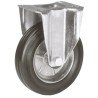 LAG Fixed Castor, 60 kg Load Capacity, 80 mm Rubber Wheel, Galvanised Steel Frame, Model 12454