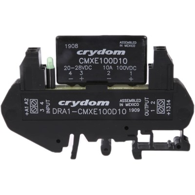 Sensata / Crydom Solid State Interface Relay, Control Voltage 28V DC, DIN Rail Mount, 10A Load Current DRA1-CMXE100D10