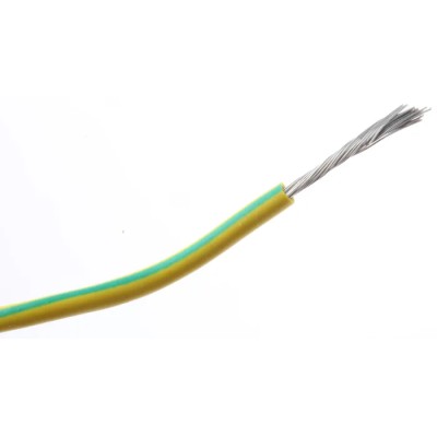 RS PRO Green Yellow Hook Up Wire 11 AWG 32 x 0.2 mm Core Strands 100 m Silicone Rubber 265-3038