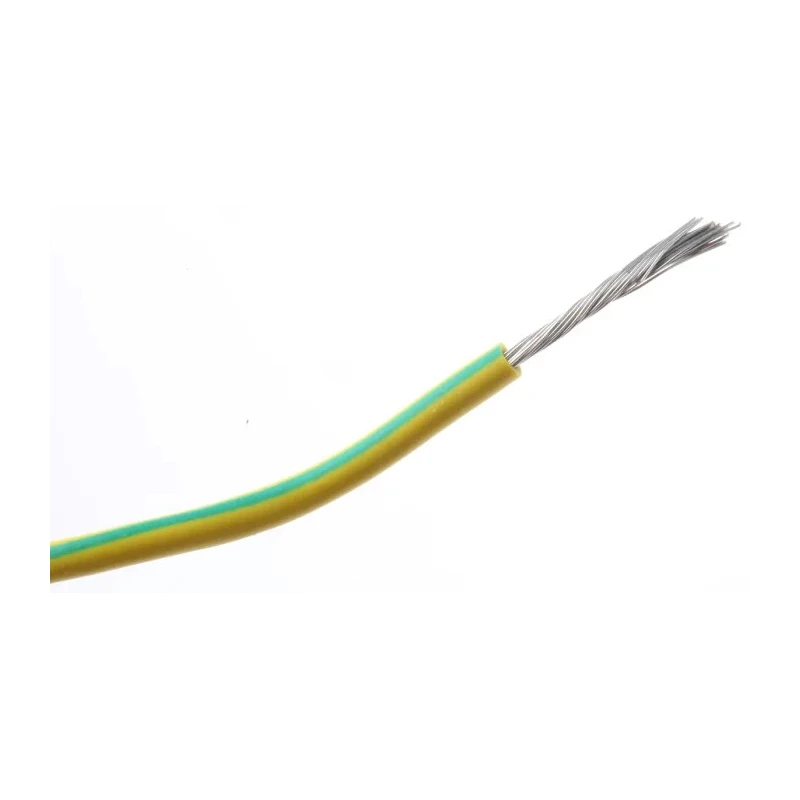 RS PRO Green Yellow Hook Up Wire 11 AWG 32 x 0.2 mm Core Strands 100 m Silicone Rubber 265-3038