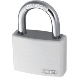 ABUS Keyed Steel and Aluminium Safety Padlock Weatherproof 6.5 mm Shackle, 43 mm Body 50872- T65AL/40 White