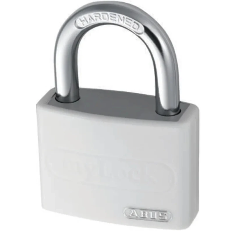 ABUS Keyed Steel and Aluminium Safety Padlock Weatherproof 6.5 mm Shackle, 43 mm Body 50872- T65AL/40 White