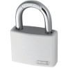 ABUS Keyed Steel and Aluminium Safety Padlock Weatherproof 6.5 mm Shackle, 43 mm Body 50872- T65AL/40 White