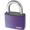 ABUS Keyed Steel and Aluminium Weatherproof Safety Padlock with 6.5 mm Shackle Diameter and 43 mm 50869- T65AL/40 Liliac