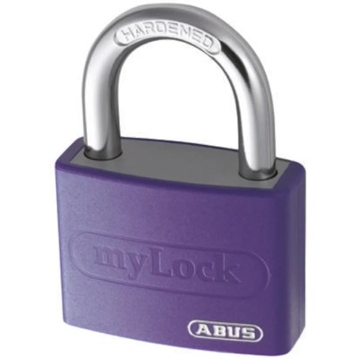 ABUS Keyed Steel and Aluminium Weatherproof Safety Padlock with 6.5 mm Shackle Diameter and 43 mm 50869- T65AL/40 Liliac
