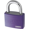 ABUS Keyed Steel and Aluminium Weatherproof Safety Padlock with 6.5 mm Shackle Diameter and 43 mm 50869- T65AL/40 Liliac