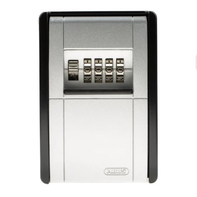 ABUS Zinc Wall Mount Key Lock Box Silver Black 80mm Width 115mm Height 43mm Depth 4-Digit PIN Code 787
