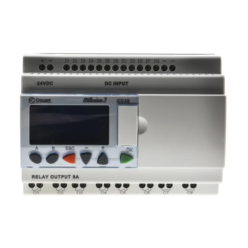 Crouzet Millenium 3 Series Logic Module 12-Input Analogue Digital Inputs 8 Outputs Relay 24VDC 8A 88974051