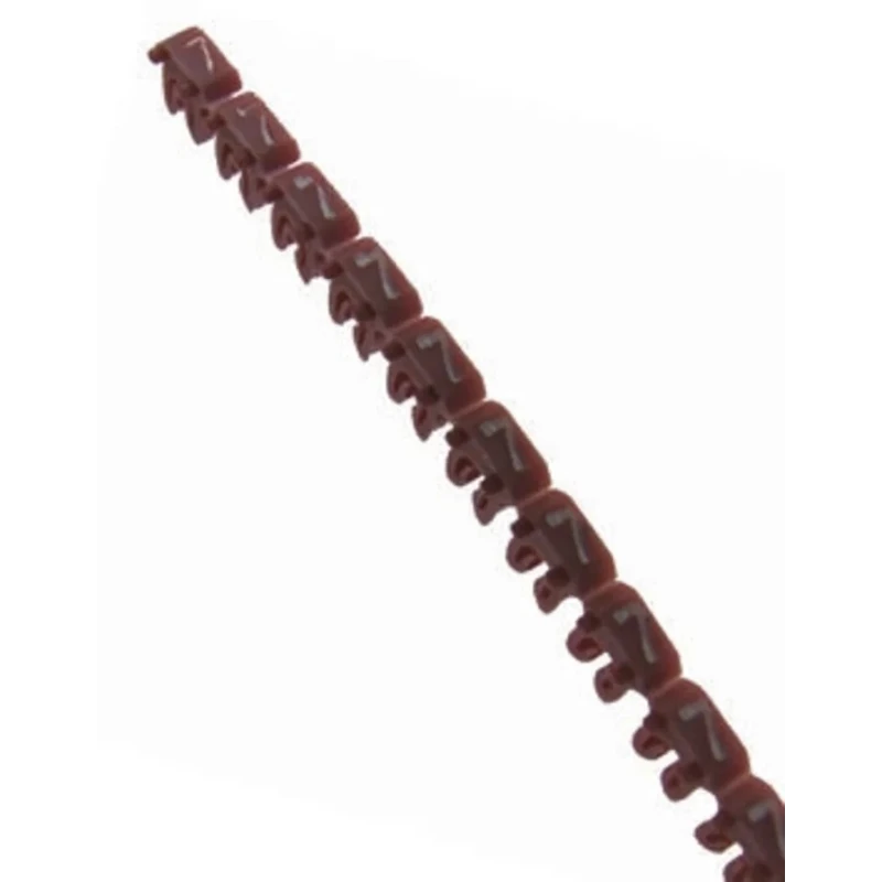 Legrand CAB 3 Clip-On Cable Marker Pre-printed "7", Polyamide 66, 0.15-0.5 mm Cable Diameter, 5 mm Length, 2.3 mm 0 381 07