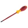 Wiha Insulated Screwdriver, 150 mm Blade, VDE/1000V Approved, 268 mm Overall, Ergonomic SoftFinish® Handle 10155
