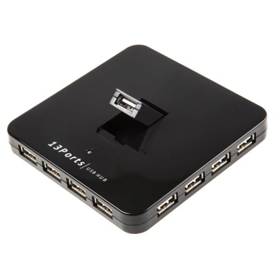 NewLink 13 Port USB 2.0 USB Hub with 12 Horizontally Mounted and 1 Foldable Vertical Ports, 140mm Depth, 85mm 706-7110