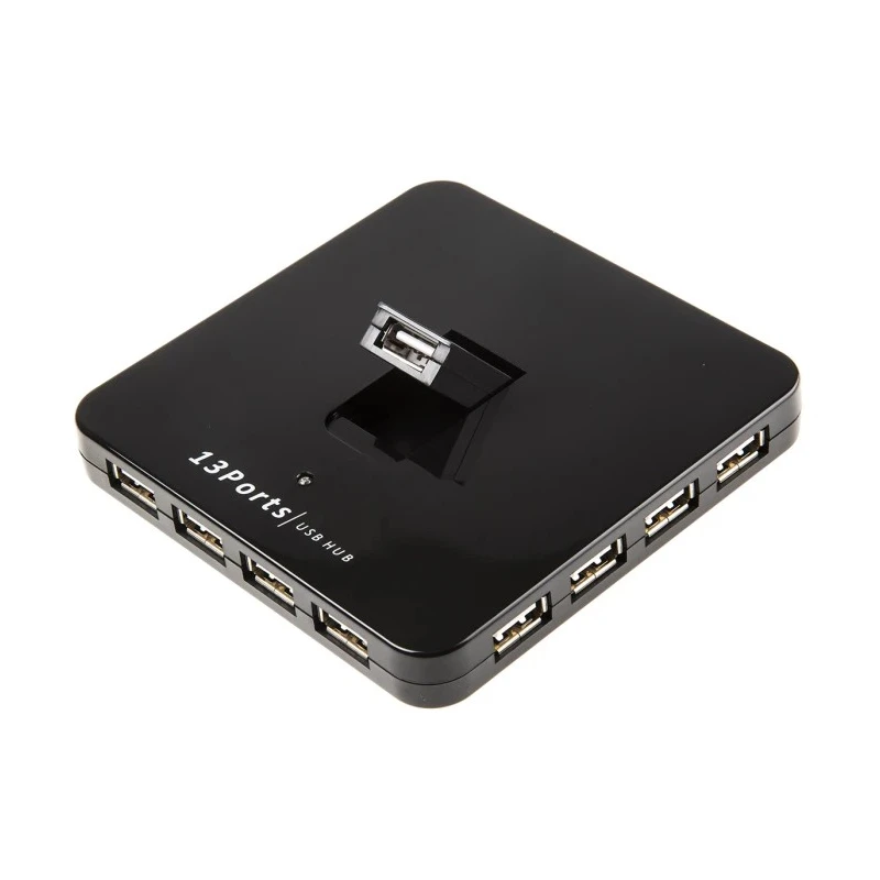 NewLink 13 Port USB 2.0 USB Hub with 12 Horizontally Mounted and 1 Foldable Vertical Ports, 140mm Depth, 85mm 706-7110