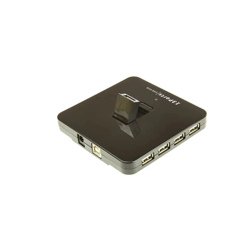 NewLink 13 Port USB 2.0 USB Hub with 12 Horizontally Mounted and 1 Foldable Vertical Ports, 140mm Depth, 85mm 706-7110