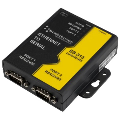 Brainboxes Adapter Serial Device Server 2 Ports 5 to 30 V DC Nominal Supply Voltage, 1Mbps Baud Rate ES-313