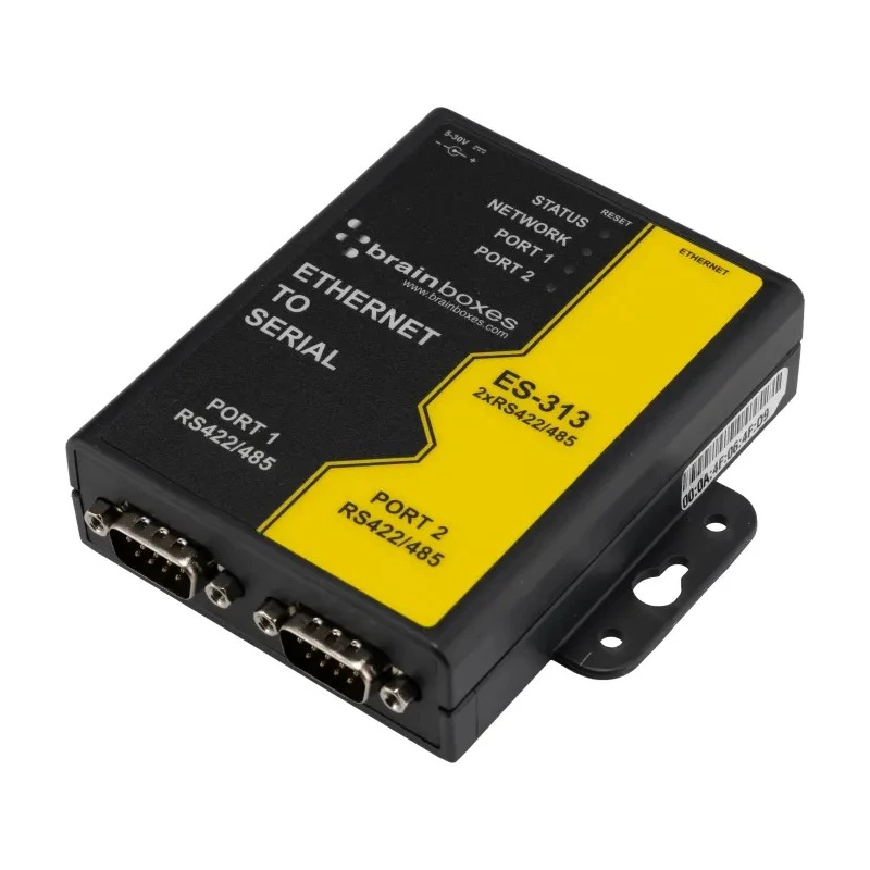 Brainboxes Adapter Serial Device Server 2 Ports 5 to 30 V DC Nominal Supply Voltage, 1Mbps Baud Rate ES-313