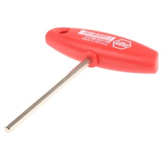Wiha T Metric Hex Key, Long Arm, Hex Size 5 mm, Chrome Vanadium Steel, Nickel Plated Finish 00916