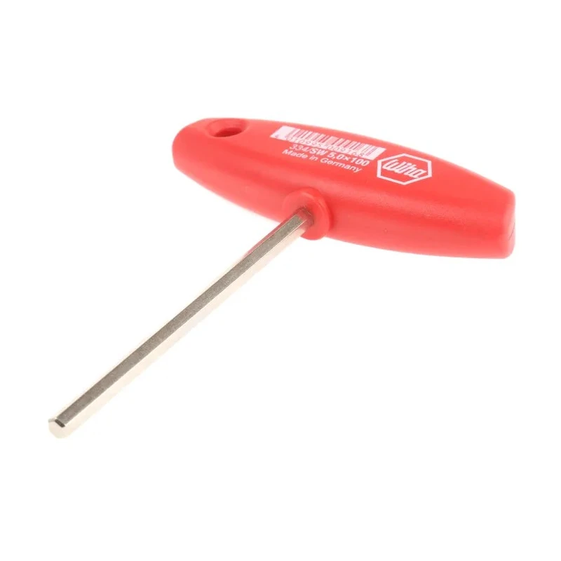 Wiha T Metric Hex Key, Long Arm, Hex Size 5 mm, Chrome Vanadium Steel, Nickel Plated Finish 00916