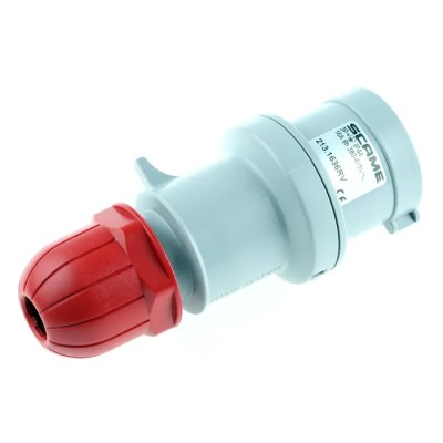 Scame Industrial Power Connector Adapter OPTIMA-REVERSE Cable Mount 3P+PE 16A 415V IP44 Red Straight IP44