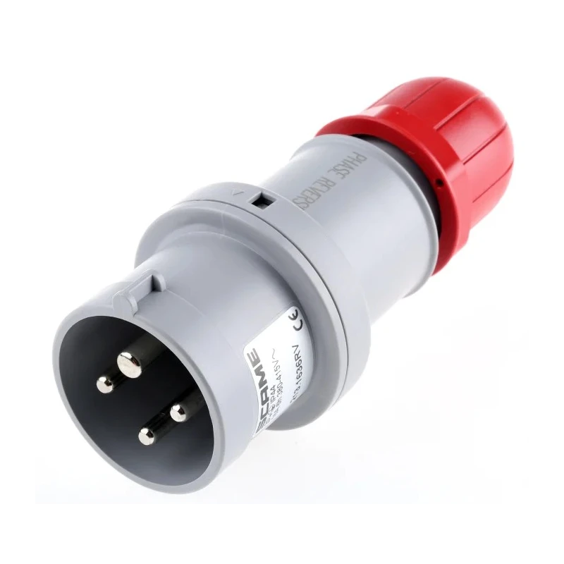 Scame Industrial Power Connector Adapter OPTIMA-REVERSE Cable Mount 3P+PE 16A 415V IP44 Red Straight IP44
