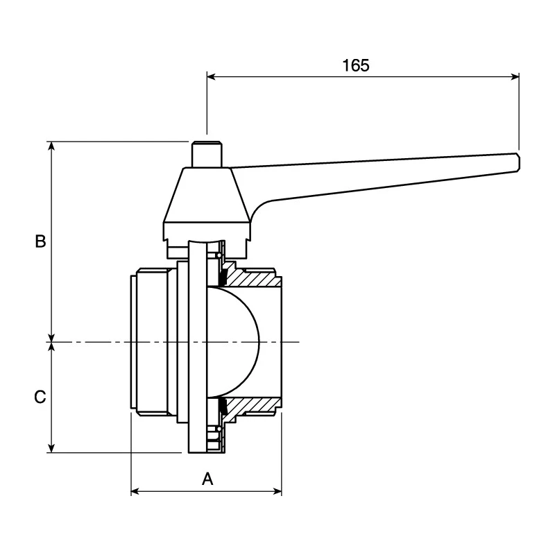 RS PRO Stainless Steel Butterfly Valve Ethylene Propylene Diene Monomer 50.8 mm 265-3741