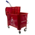 RS PRO 20L Plastic Red Mop Bucket with Handle and Wheels 705-6259