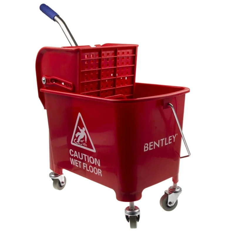 RS PRO 20L Plastic Red Mop Bucket with Handle and Wheels 705-6259