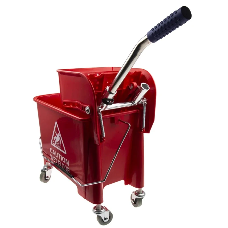 RS PRO 20L Plastic Red Mop Bucket with Handle and Wheels 705-6259