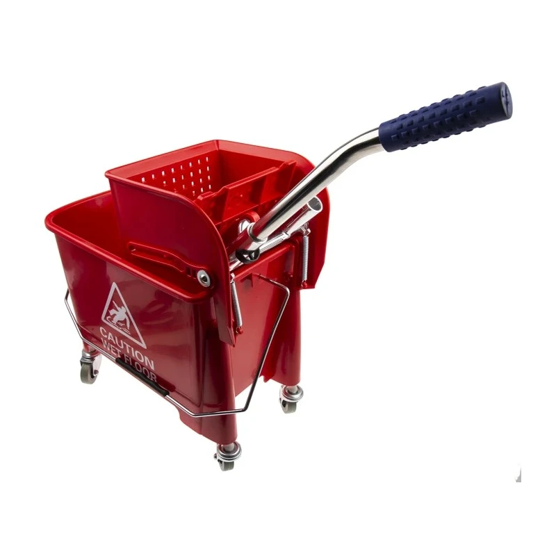 RS PRO 20L Plastic Red Mop Bucket with Handle and Wheels 705-6259