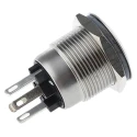 Bulgin Stainless Steel Vandal Resistant Illuminated Push Button Switch, Momentary, Panel Mount, 19.2 mm Cutout, SPST MPI002