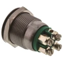 Bulgin Illuminated Push Button Switch, Momentary, Panel Mount, 19.2 mm Cutout, SPST Contact, Green LED, IP40, 24 V DC MPI002