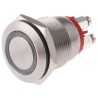 Bulgin Illuminated Push Button Switch SPST, Momentary, Panel Mount 19.2 mm Cutout, Red LED, IP66, 24V DC MPI002